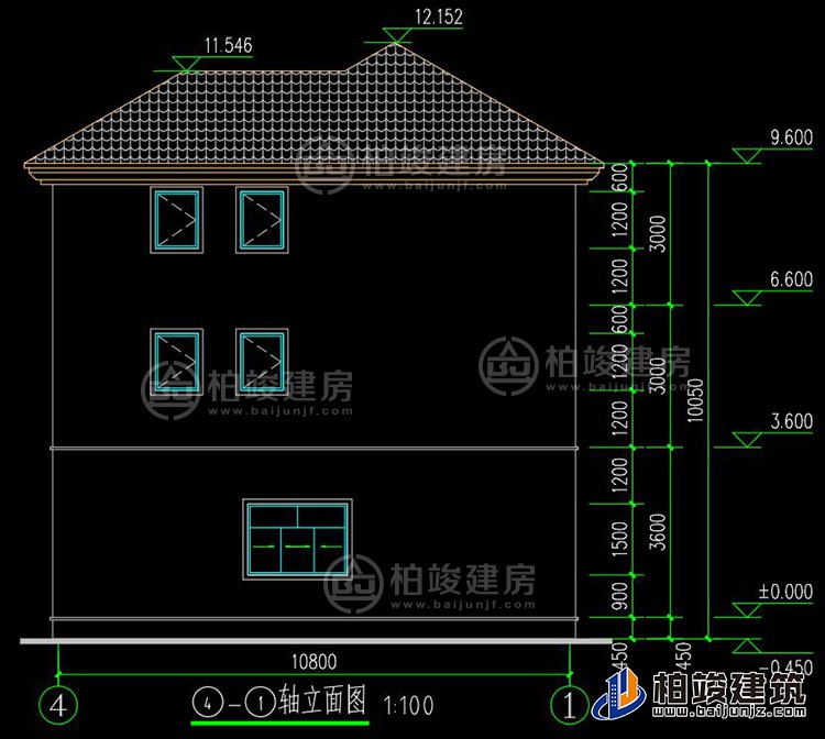 背立面图