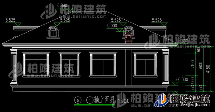 背立面图