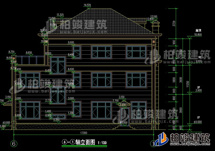 背立面图